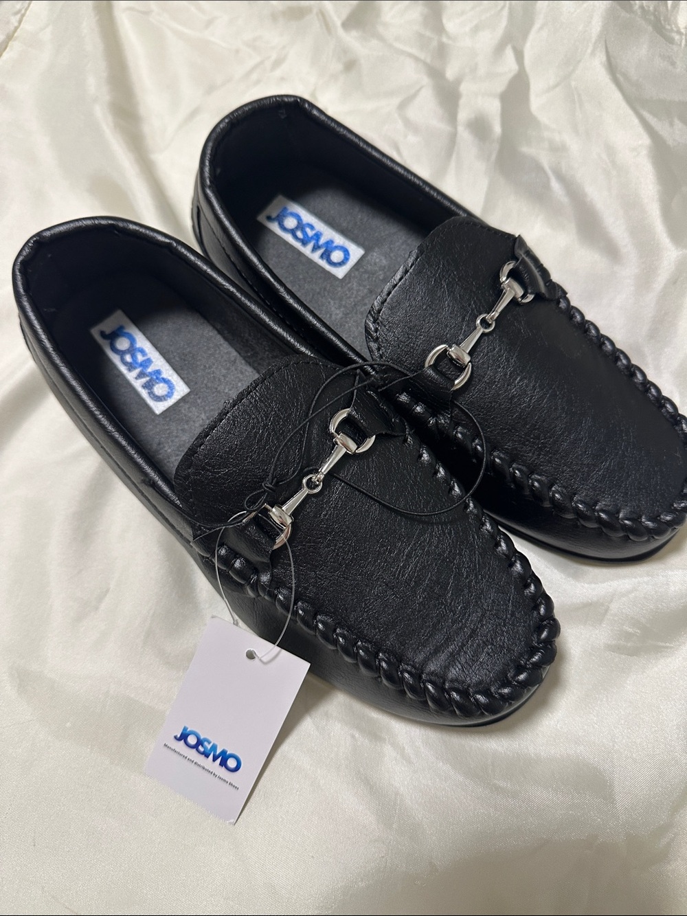 Josmo Black Boy’s Bit-Detail Moccasin Loafers size 2